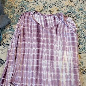 Sonoma Lavender Tie-Dye Long Sleeve Top